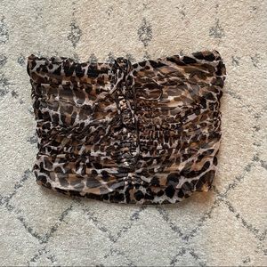 Urban Outfitter leopard scrunched tube top